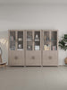 Jodie Mid-Century Modern 31" Bookcase Cabinet in Whitewashed Oak (6-Shelf) - Set of 3 | Ensemble de 3 bibliotheques-armoires Jodie style mi-siecle moderne 79 cm en chene blanchi (6 etageres)