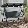 Outsunny 3-seat Patio Swing Chair With Adjustable Canopy Grey|Outsunny Balancoire De Patio A 3 Places Avec Auvent Reglable, Gris