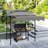 Outsunny 8' X 5' Grill Gazebo, Double Tiered Barbecue Gazebo, Light Grey