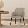 Eda Modern Wood Armchair in Light Gray Dining Chair | Fauteuil moderne Eda en bois avec accoudoirs, coloris gris clair