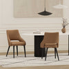 Tremont Modern Vegan Leather Metal Dining Chair in Saddle - Set of 2 | Chaise de salle a manger moderne Tremont en cuir vegetalien et metal, couleur selle - Lot de 2
