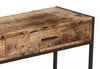 48” Modern Console Table With 2 Drawers - Brown Reclaimed Wood With Black Metal | Console moderne de 48 po avec 2 tiroirs - bois recyclé brun avec métal noir