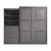 Bestar Pur Queen Murphy Bed and Shelving Unit with Drawers 101-Inch Wall Bed - Bark Grey|Grand lit escamotable mural Pur de Bestar de 101 po avec tablettes et tiroirs - gris écorce