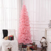 Homcom 7ft Tall Pencil Artificial Christmas Tree With Steel Base, Pink|Homcom Arbre De Noel Artificiel De 7pi De Haut Avec Base En Acier, Rose
