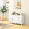 HOMCOM Coffee Bar Cabinet, Buffet Sideboard w/ Barn Doors, Adjustable Shelf
