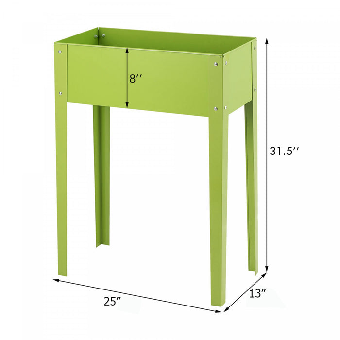 Costway 24'' X12'' Outdoor Elevated Garden Plant Stand Raised Tall Flower Bed Box