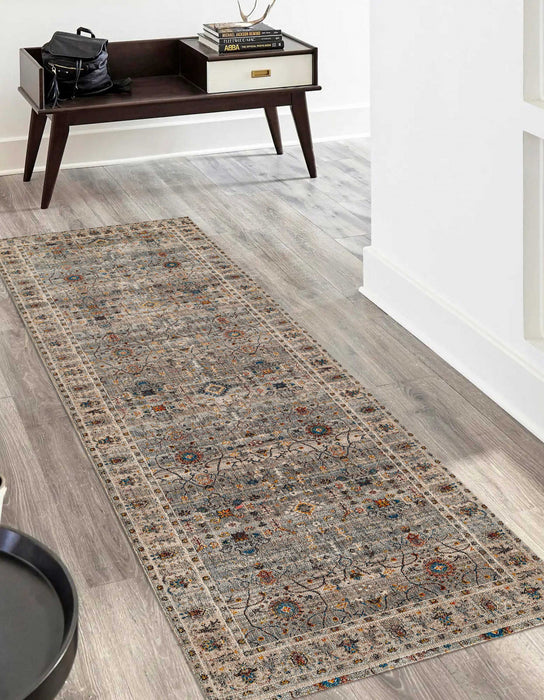 Zaina Traditional 2'6\" x 8'0\" Runner Rug in Grey Indoor Area Rug