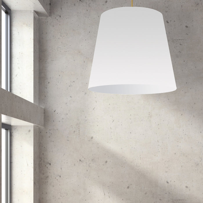 Dainolite Oversized Drum 1 Light Pendant tapered Drum XLarge White Shade Lamp