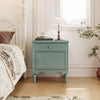 Amelia Vintage 24" Nightstand with Carved Drawer and Cabinet,Blue | Amelia Table de Nuit Vintage de 24" avec Tiroir Sculpte et Cabinet, Bleu