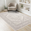 Fallon White Grey Elegant Faded Traditional Rug, 7'10" x 10'6" Indoor Area Rug | Tapis Fallon blanc gris elegant delave traditionnel, 7'10" x 10'6"
