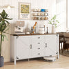 HOMCOM 59" Farmhouse Sideboard Buffet Cabinet with 2 Barn Doors, White