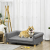 Pawhut Modern Pet Sofa Cat Or Medium Large Dog Bed W/ Removable Seat Cushion, Dark Grey|Pawhut Canape Moderne Pour Animal Domestique Lit Pour Chat Ou Grand Chien Avec Coussin De Siege Amov
