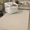 Oslo Beige Angled Striped Design Rug, 7'10" x 10'6" Indoor Area Rug | Tapis design a rayures angulaires beige Oslo, 7'10" x 10'6"