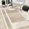 Forte Brown Beige Cream Abstract Geometric Design Area Rug - 5'3" x 7'5"|Carpette Forte brune, beige et crème à motif géométrique abstrait - 5 pi 3 po x 7 pi 5 po