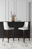 Fifth Avenue Traditional Wood Upholstered Barstool in Pearl White - Set of 3 | Tabouret de bar traditionnel en bois Fifth Avenue avec assise rembourree, blanc perle – Lot de 3