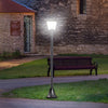 Outsunny Outdoor Garden Solar Post Lamp, Light Sensor Dimmable LED Lantern Bollard Pathway 63" Tall,|Luminaire Exterieur Solaire Lampadaire Lanterne Classique LED 40 Lm Dim. 18l X 18l X 160h Cm Noir