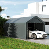 Outsunny Carport, 10 X 20 Ft Car Shelter With 2 Roll-up Doors, Dark Grey
