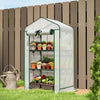 Outsunny Mini Greenhouse with Screen Roof, Portable Small Greenhouse, White