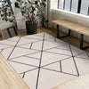 Covington White Black Modern Geometric Trellis Design Rug, 7'10" x 10'6" Indoor Area Rug | Tapis Covington a motif de treillis geometrique moderne blanc et noir, 7'10" x 10'6"