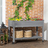 Outsunny 47" X 21" Raised Garden Bed, Elevated Wooden Planter Box, Grey|Outsunny 47" X 21" Jardiniere Surelevee En Bois, Gris