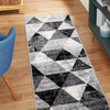 Covington Black White Grey Distressed Geometric Triangle Rug, 2'0" x 7'7" Indoor Area Rug | Tapis Covington triangle geometrique noir blanc gris vieilli, 2'0" x 7'7"