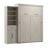 Bestar Key West Queen Murphy Bed & Closet Organizer with Drawer & Doors (94 W) - Linen White Oak|Grand lit escamotable Key West de Bestar de 94 po (L) avec organisateur de garde-robe, tiroir et portes - blanc chêne lin