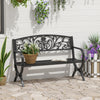 Outsunny 50" Garden Bench, Patio Porch Decorative Chair, Black