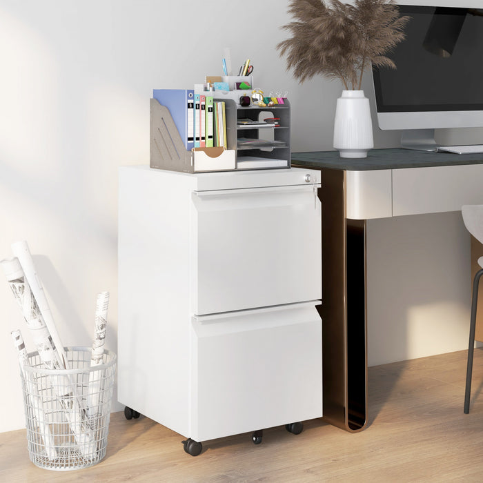 Vinsetto 2-drawer Vertical Filing Cabinet For Letter A4 Legal Size