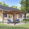 Outsunny 10' X 12' Outdoor Wood Pergola Gazebo For Climbing Plants, Brown|Outsunny 10' X 12' Gazebo Pergola En Bois Pour Plantes Grimpantes, Marron