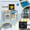 Costway 2-in-1 Outdoor Mud Kitchen With Faucet & Removable Sink Metal Baskets Storage Bag