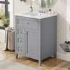 Scott 24" Bathroom Vanity with Ceramic Sink and Rubberwood Legs, Grey | Scott Meuble-lavabo de 24" avec vasque en ceramique et pieds en bois caoutchouc, Gris