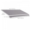 Outsunny 11'x10' Retractable Awning Fabric Replacement Outdoor Awning Cover|Outsunny Remplacement Dehousse D'auvent Exterieur En Tissu 11'x10'
