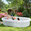 Outsunny Above Ground Swimming Pool, Non-inflatable Rectangular Frame Pool|Outsunny Piscine Hors Sol, Piscine A Cadre Rectangulaire Non Gonflable