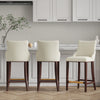 Shubert Modern Wood Upholstered Barstool in Ivory - Set of 3 | Tabouret de bar moderne en bois Shubert avec revetement en ivoire - Lot de 3
