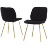 Brynlee Black Tufted Accent Chair with Gold Legs (Set of 2) | Chaise d'appoint Brynlee noire capitonnee avec pieds dores (ens. de 2)