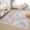 Aqua Rustic Washable Non-slip Low Pile Area Rug 5'x7' | Tapis Rustique Lavable Et Antiderapant A Poils Ras 5'x7'