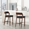 Patricia Modern Wood Upholstered Barstool in Black - Set of 2 | Tabouret de bar moderne Patricia en bois et tissu noir - Lot de 2