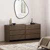 Linda Modern 72" Dresser in Walnut Brown (6-Drawer) | Commode moderne Linda 72" en noyer brun (6 tiroirs)