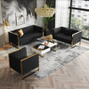 Trillium Mid-Century Modern 3-Piece Sofa Set in Black | Ensemble de canape 3 pieces Trillium style milieu du siecle en noir