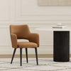 Tremont Modern Metal Vegan Leather Armchair in Saddle | Fauteuil moderne Tremont en metal et cuir vegetalien couleur selle