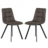 Foster Grey Microfiber Upholstered Dining Chair (Set of 2) 