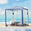 Outsunny 6.5' Weighted Cabana Beach Umbrella W/ Sandbags, Carry Bag, Blue