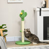 Pawhut 33" Cactus Cat Scratching Post For Indoor Cats, Sisal Cat Scratcher With Hanging Ball, Green|Pawhut Arbre A Chat En Forme De Cactus Pour Chat D'interieur, Griffoir En Sisal Avec Boule Suspendue