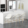 Gracie Modern Metal Upholstered Barstool in White and Gold - Set of 3 | Tabouret de bar moderne en metal Gracie, rembourre, blanc et or - Lot de 3