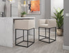 Embassy Mid-Century Modern Metal Upholstered Counter Stool in Cream | Tabouret de comptoir Embassy style milieu du siecle en metal et tissu creme