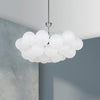 Dainolite Miles 8 Light Chandelier Polished Chrome Frosted White Glass Lamp|Lustre Miles de Dainolite en verre blanc givré, avec fini chromé poli et 8 ampoules