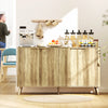 HOMCOM 55" Modern Sideboard Buffet Cabinet with Storage 4 Fluted Doors Oak