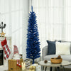 Homcom Pencil Artificial Christmas Tree, Pencil Xmas Tree, Deep Blue|Homcom Sapin De Noel Artificiel Fin 6pi, Bleu Profond