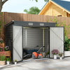 Outsunny 8 X 4ft Metal Garden Storage Shed With Double Doors And 2 Vents|Outsunny Abri De Jardin En Metal Galvanise 8 X 4 Pieds Avec 2 Events