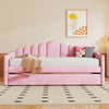 Lily Upholstered Daybed with Trundle and USB Charging Ports,Twin Size,Pink Twin Bed | Lily Lit Relevable Capitonne avec Lit Gigogne et Ports de Chargement USB, Taille Twin, Rose
